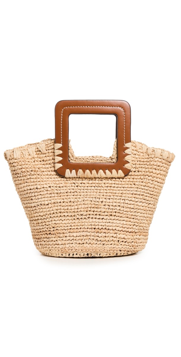 STAUD Shirley Raffia Mini Bucket Natural/Ta