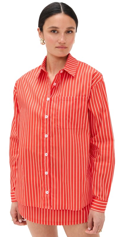 Bailey Rose Button Down Top Red