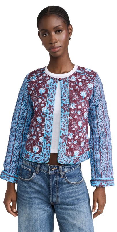 Playa Lucila Quilted Jacket Brown/Blue