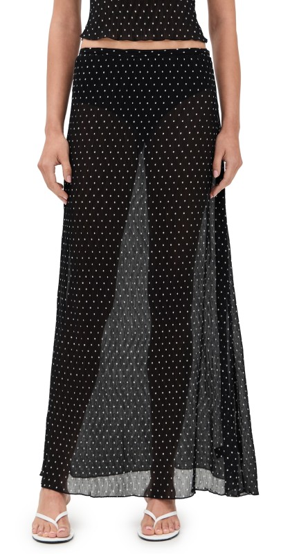 Lioness Ford Maxi Skirt Onyx Polka