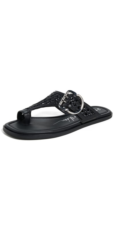 3.1 Phillip Lim Macrame Z-Strap Toe Sandals Black