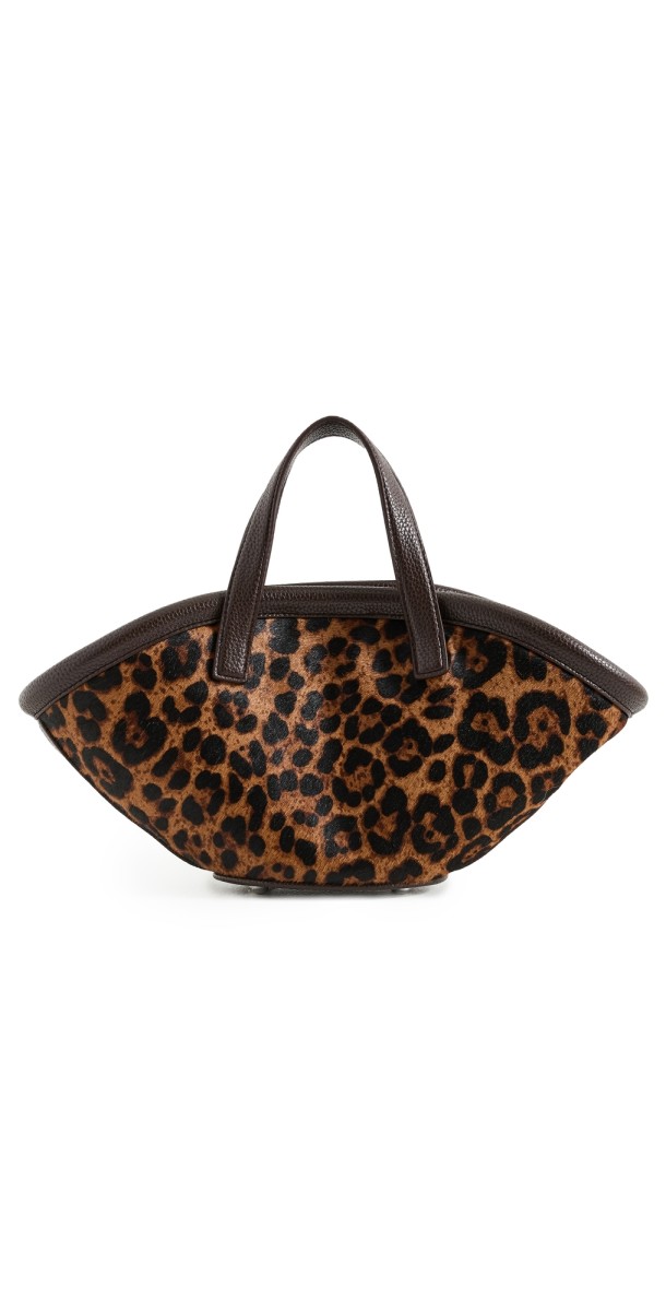 SIMONMILLER Haircalf Mini Mercado Tote Choco Brown Leopard