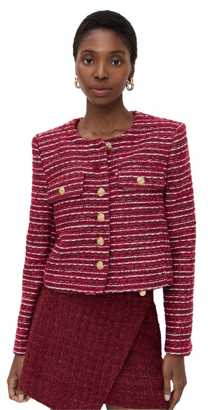 endless rose Tweed Jacket Cranberry
