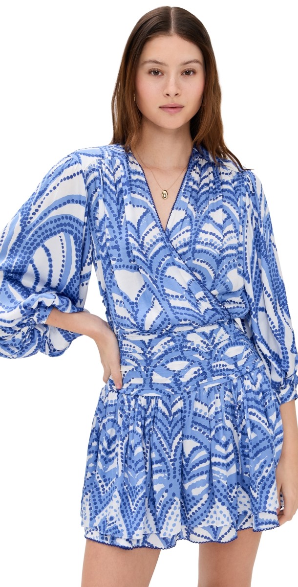Poupette St Barth Colleen Mini Dress Blue Himba