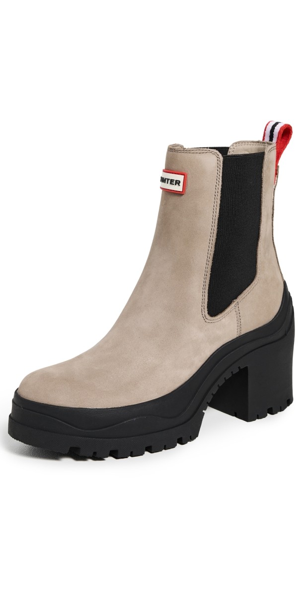 Hunter Boots Miana Heeled Boots Skimming Stone/Black