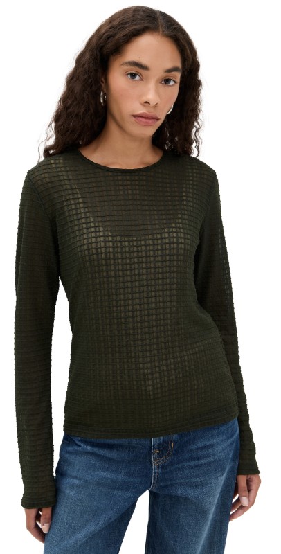Vince Shadow Grid Shirt Verde