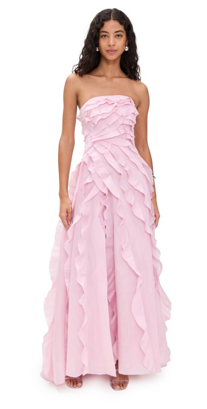Aje Allairie Gown Chalk Pink