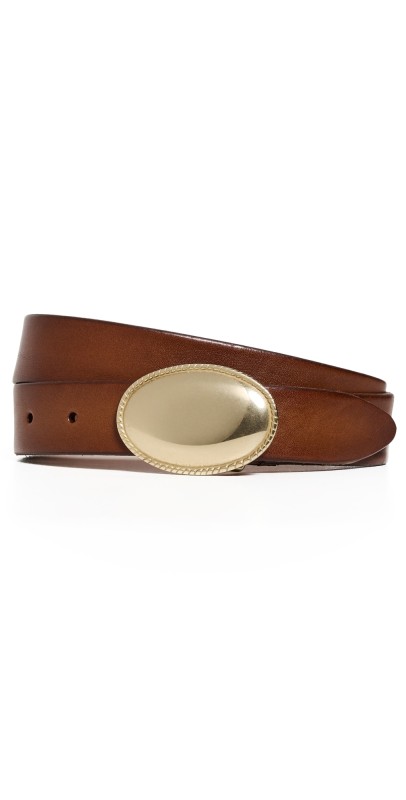 Anderson's Narrow Vintage Cowboy Belt Brown/Gold Buckle