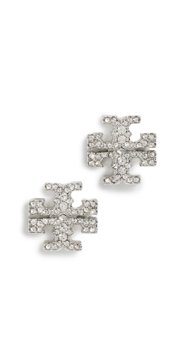 Tory Burch Kira Pave Stud Earrings Tory Silver / Crystal