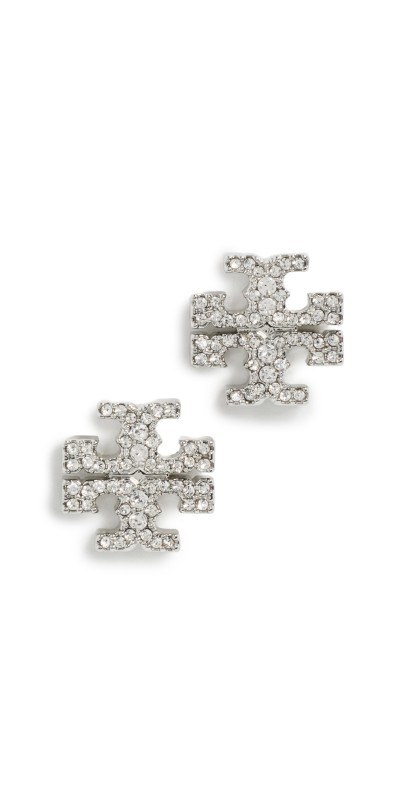 Tory Burch Kira Pave Stud Earrings Tory Silver / Crystal