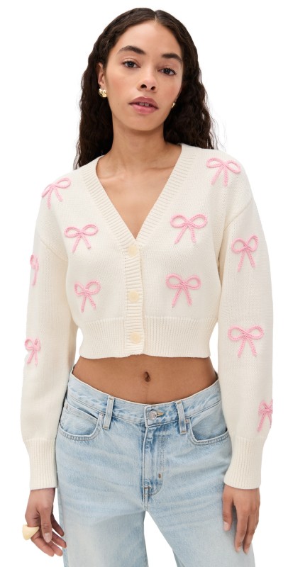 LoveShackFancy Francette Cardigan Darling Pink