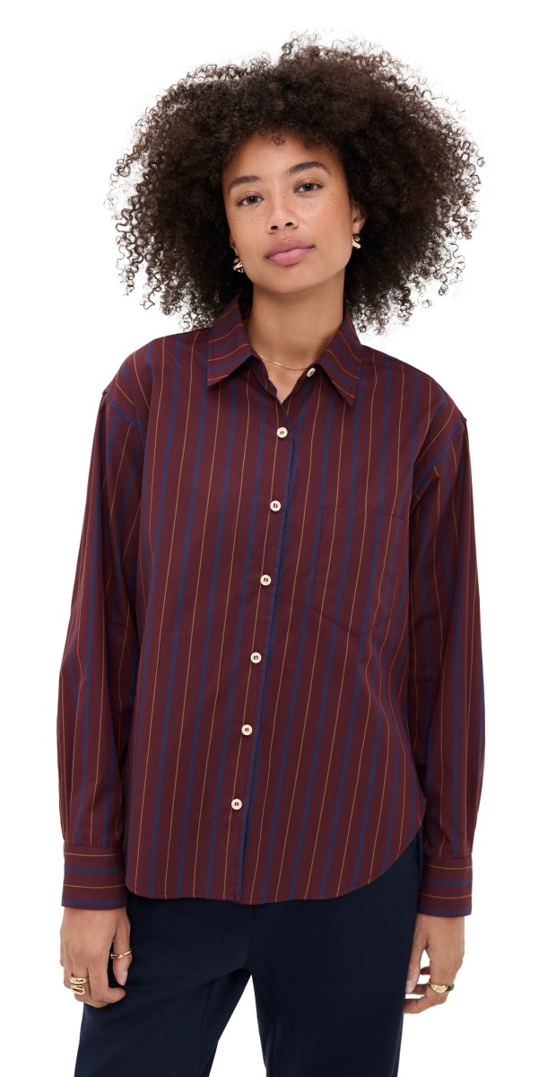 Jamie Haller The Weekend Shirt Oxblood Stripe
