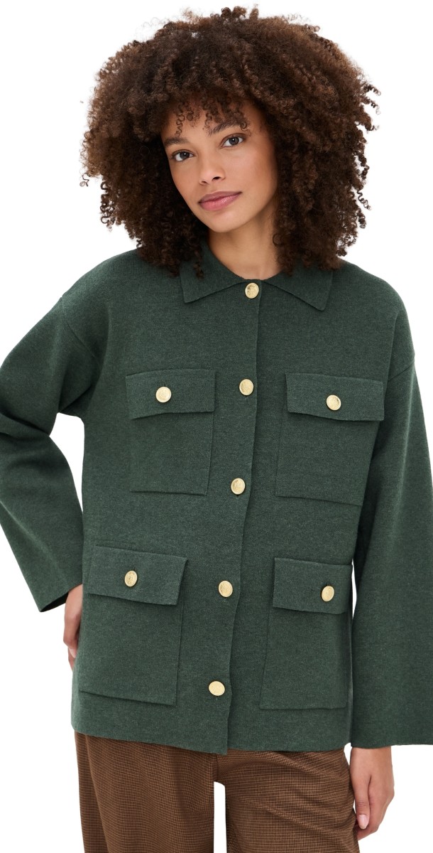 Alex Mill Virginia Sweater Jacket Heather Forest