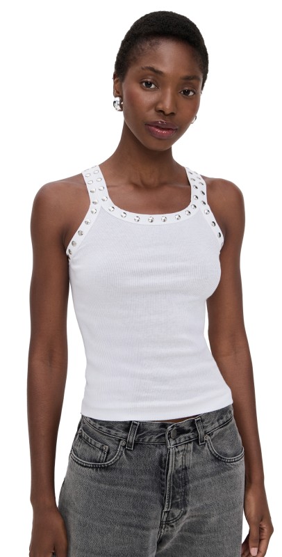 RE/DONE Studded Ribbed Tank Optic White
