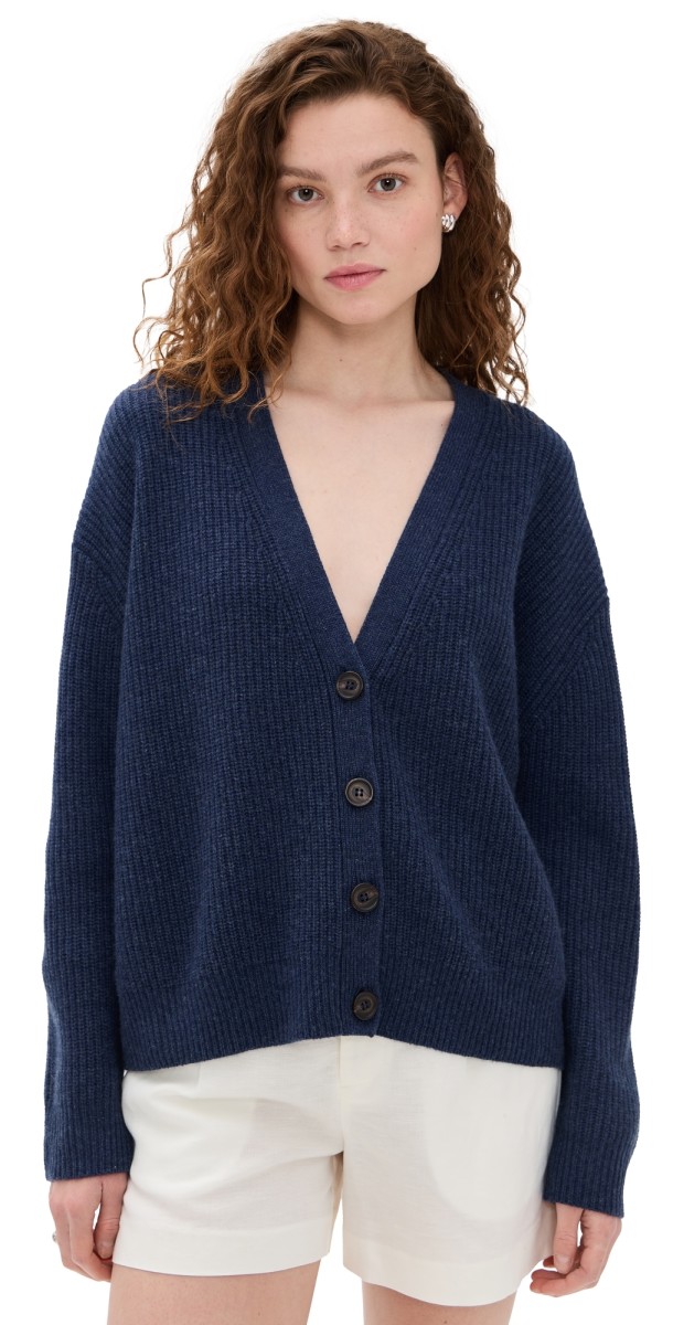 Jenni Kayne Cropped Cashmere Cocoon Cardigan Denim