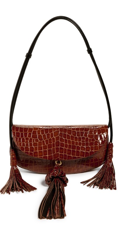 Ulla Johnson Paloma Tassel Flap Bag Chestnut