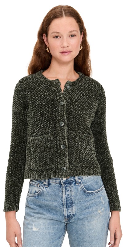 Splendid Andrea Crop Cardigan Green Spruce
