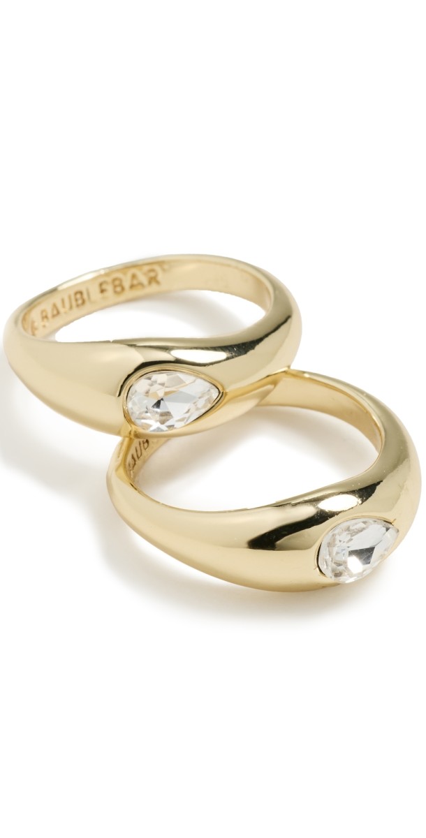 BaubleBar Reba Ring Set Clear