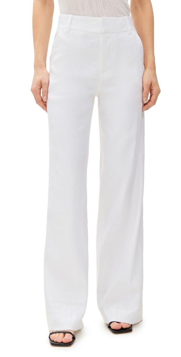 Favorite Daughter The Jones Linen Wide Leg Pants Bright White