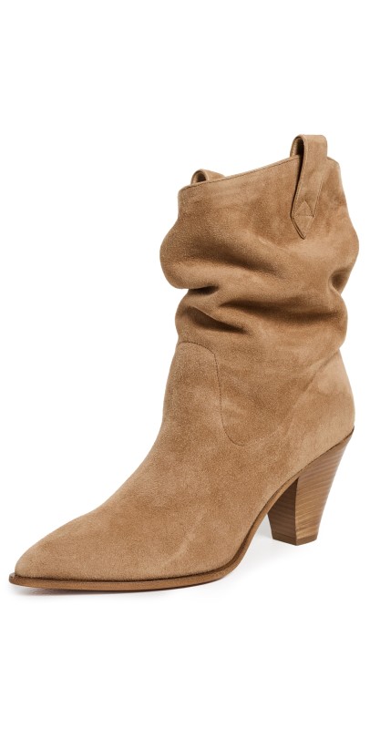 Aquazzura Boogie Cowboy Booties 70mm Camel