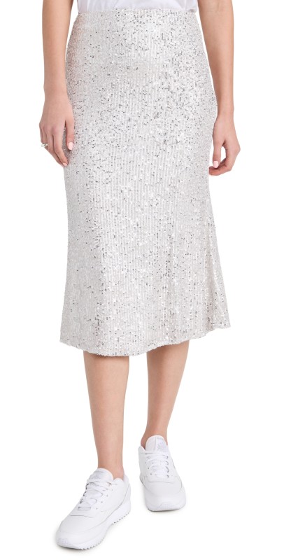 English Factory Sequin Skirt Silver