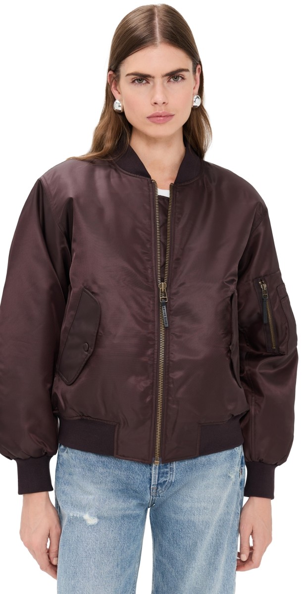 ANINE BING Leon Bomber Dark Brown