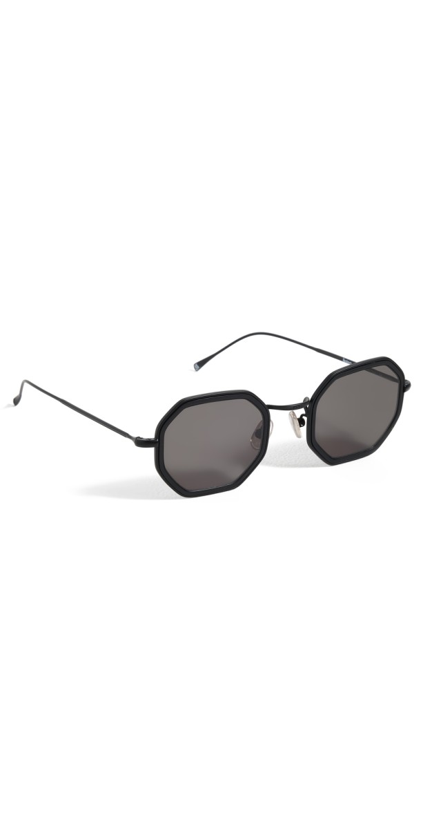 Illesteva Dylan Tate Matte Black Sunglasses with Grey Flat Lenses Matte Black w/ Grey Flat Lens