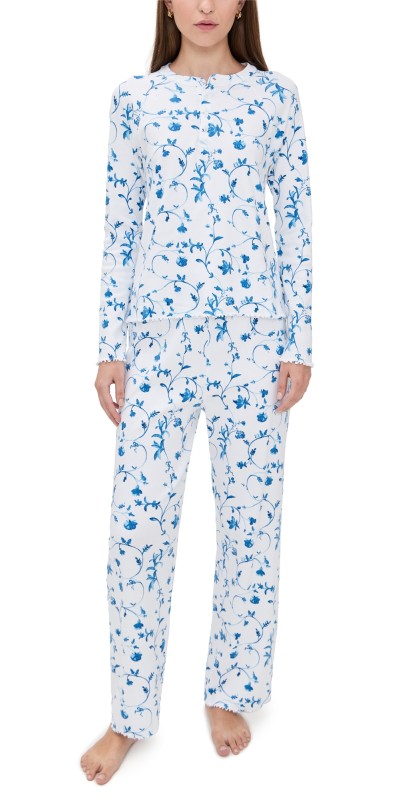 Hill House Home The Olivia Pants Pajama Set Blue Botanical
