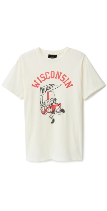 Original Retro Brand Wisconsin Bucky Tee Antique White