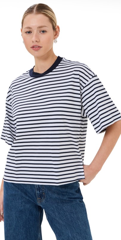 A. L.C. Albie Tee White/Navy Stripe