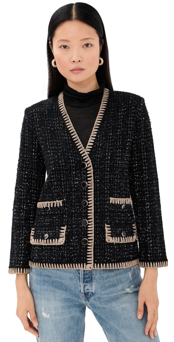 Veronica Beard Ceriani Knit Jacket Black