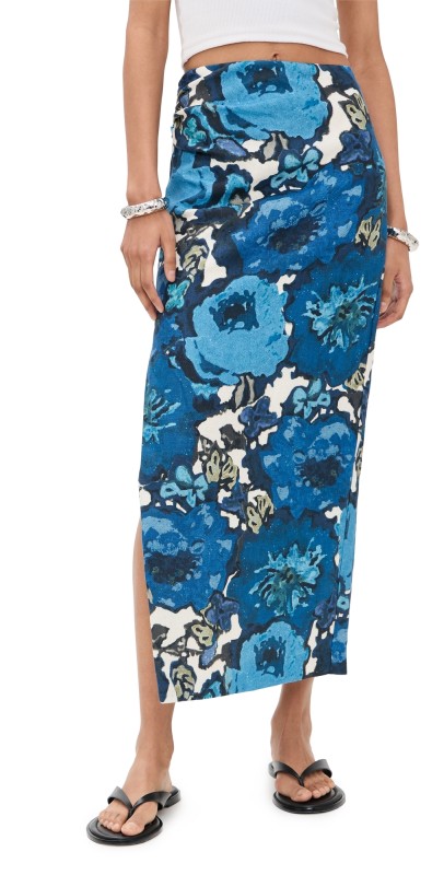SIR. Camellia Midi Skirt Flora Print