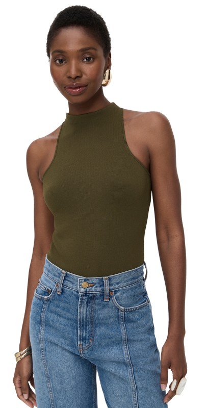 Cult Gaia Cassius Knit Thong Bodysuit Nymph
