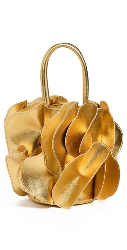 FARM Rio Leather Flower Bag Gold