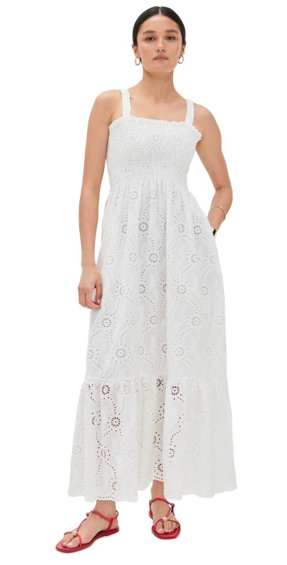 Hill House Home The Anjuli Nap Dress White/Trellis Broderie
