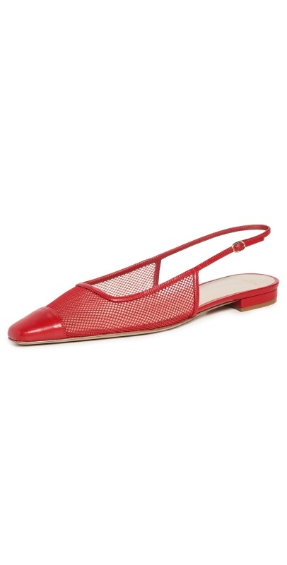 Alexandre Birman Olivia Mesh Flats Flame