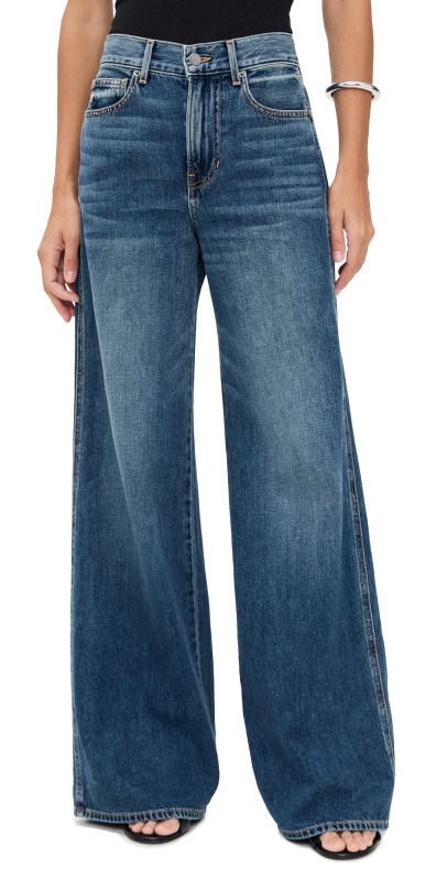 Veronica Beard Jean Kasey Mid Rise Wide Leg Jeans City Stroll