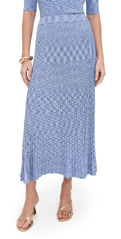 Zimmermann Mouline Midi Skirt Blue Multi