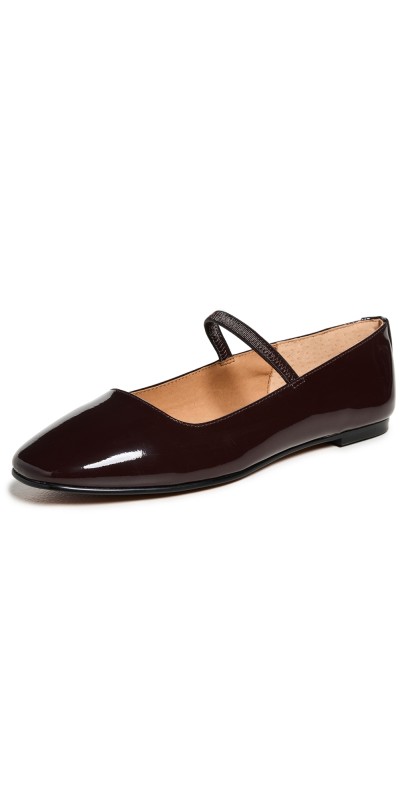 Madewell Greta Patent Mary Jane Ballet Flats Dark Plum