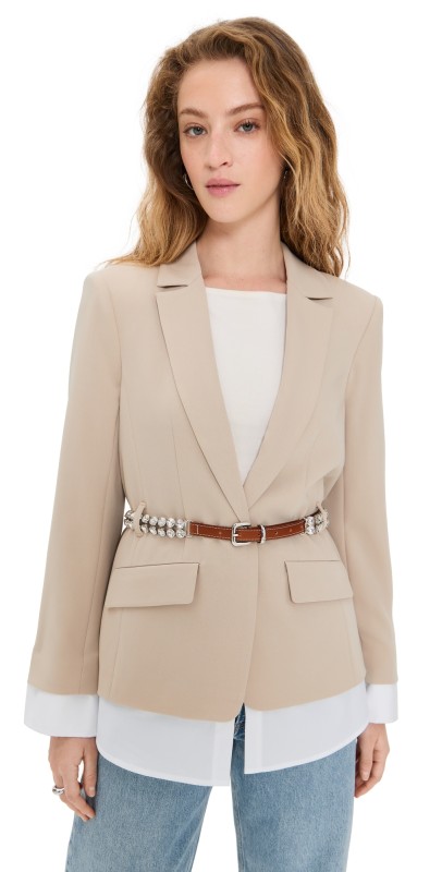 Cinq à Sept Vittoria Jacket Khaki/White