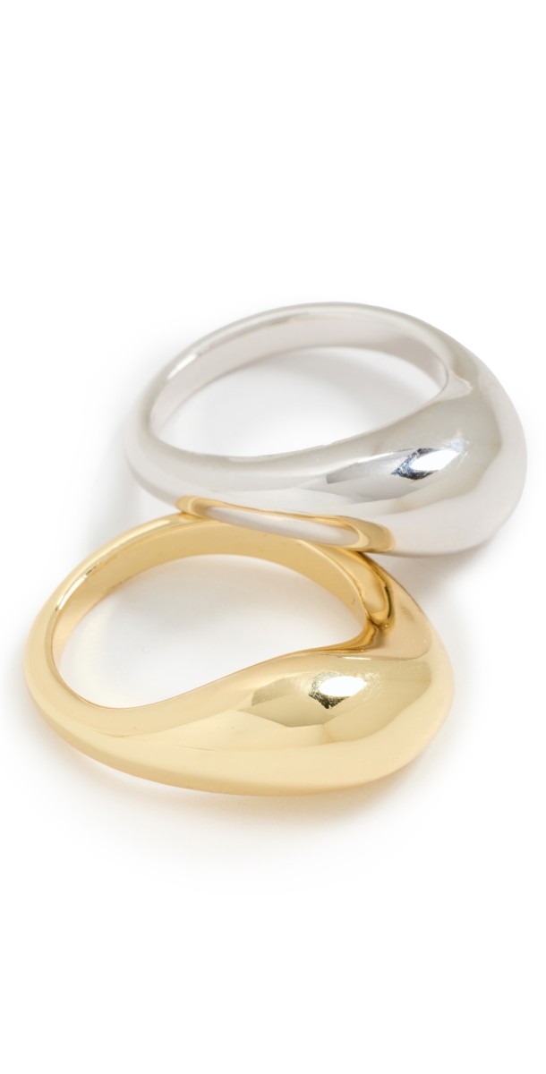 SHASHI Wayne Ring Set Gold/Silver