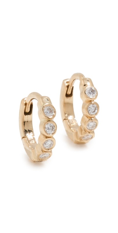 Zoe Chicco 14k Gold Hinged Huggie Hoops Gold