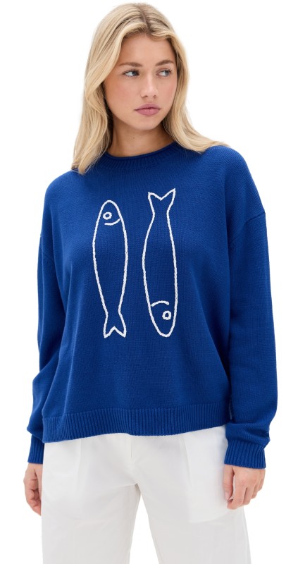 STAUD Giada Sweater Pier Blue