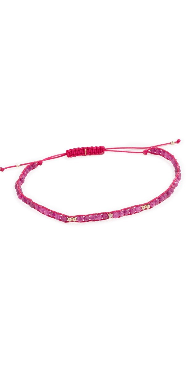 JIA JIA Nami Ruby Diamond Cord Bracelet Pink