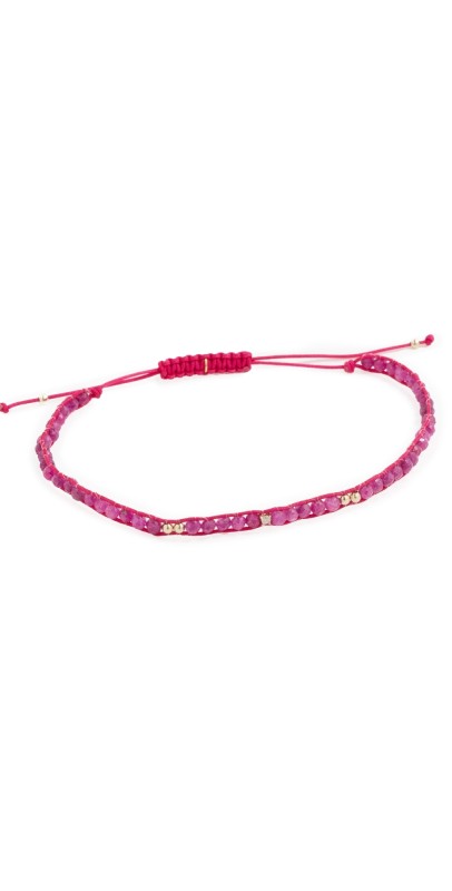 JIA JIA Nami Ruby Diamond Cord Bracelet Pink