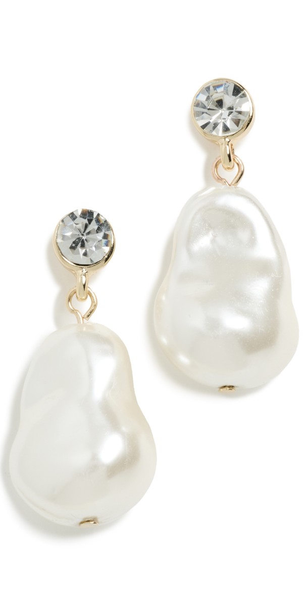 BaubleBar Myra Earrings Pearl/Gold