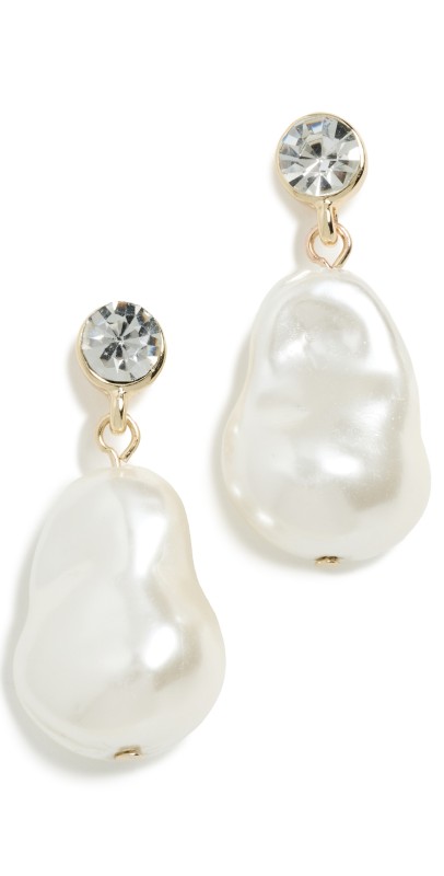 BaubleBar Myra Earrings Pearl/Gold