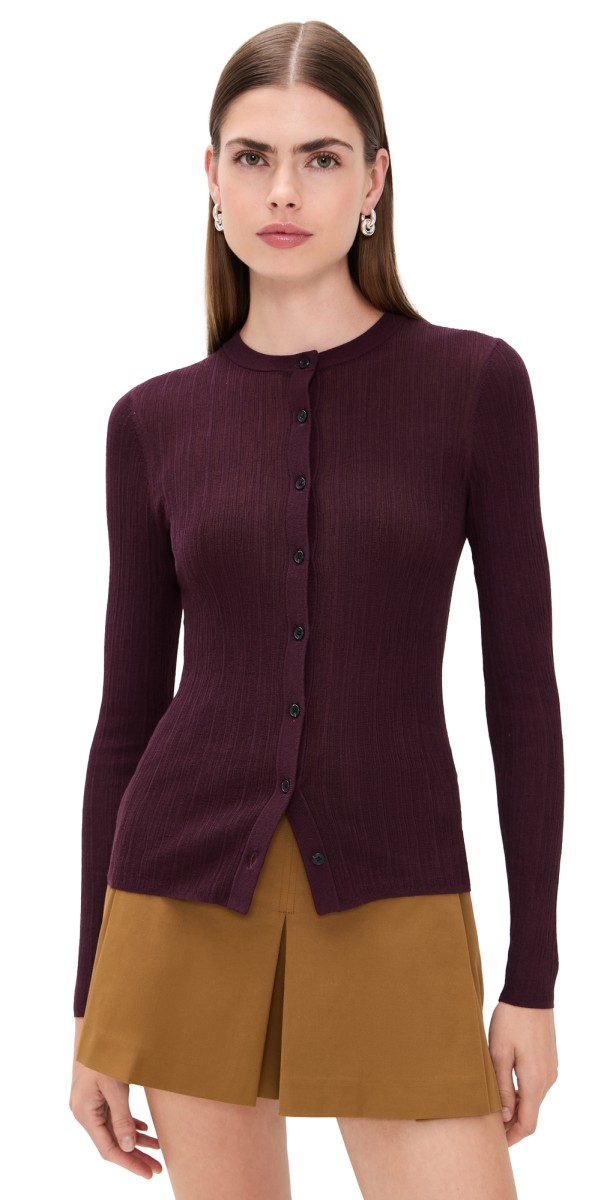 A. L.C. Fisher Cardigan Plum