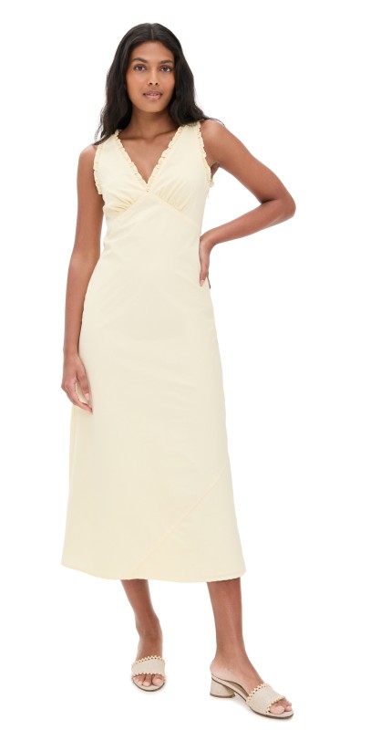 WAYF Midi Dress Straw Yellow
