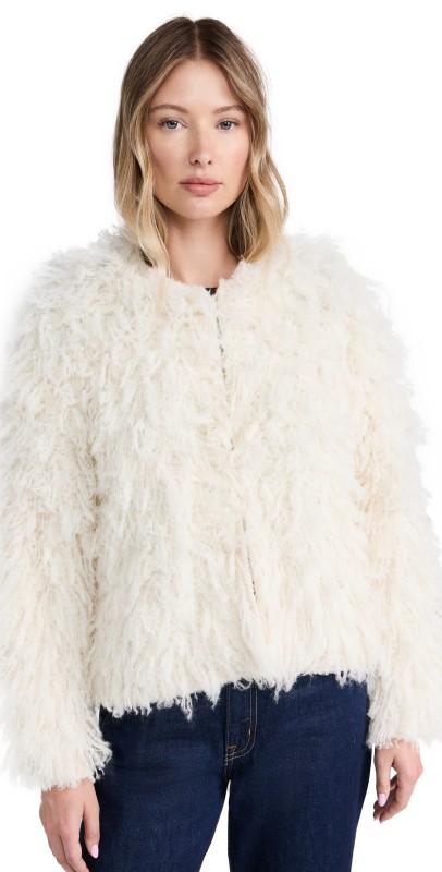 THE GREAT. The Boucle Loop Cardigan Soft White